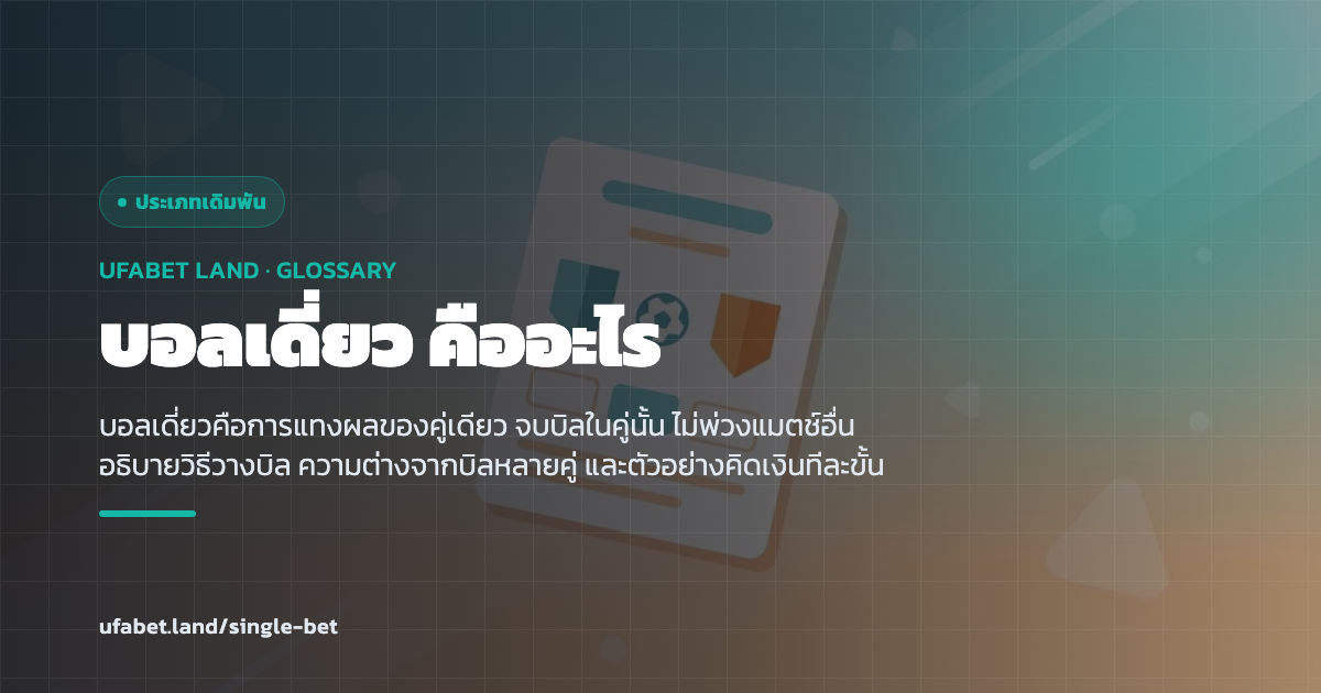 บิลแทงบอลเดี่ยวหนึ่งคู่พร้อมค่าน้ำและยอดเดิมพัน ufabet.land